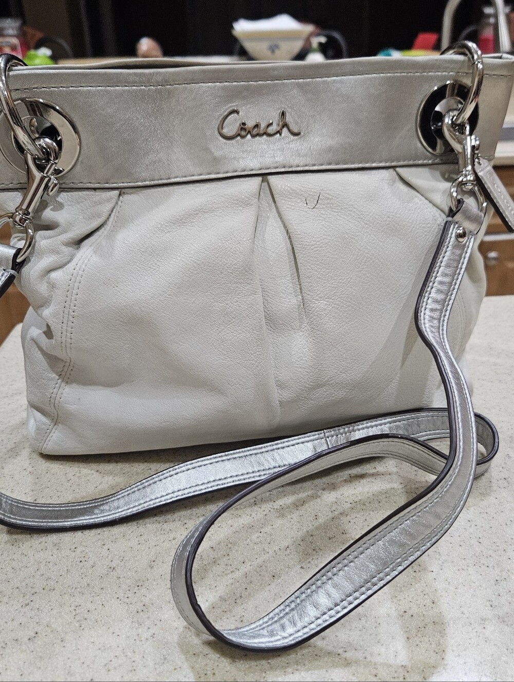 Coach Handbag, White Crossbody Coach Bag,